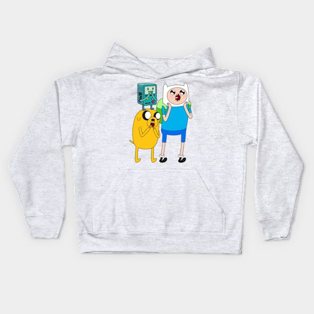 Finn Jake BMO Kids Hoodie by Plushism